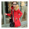 Winter Woman Slim Down Coat Plus Size Thick Fur Collar   red