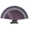 Abanico Plegable Puro Manual Seda con Caja Lila