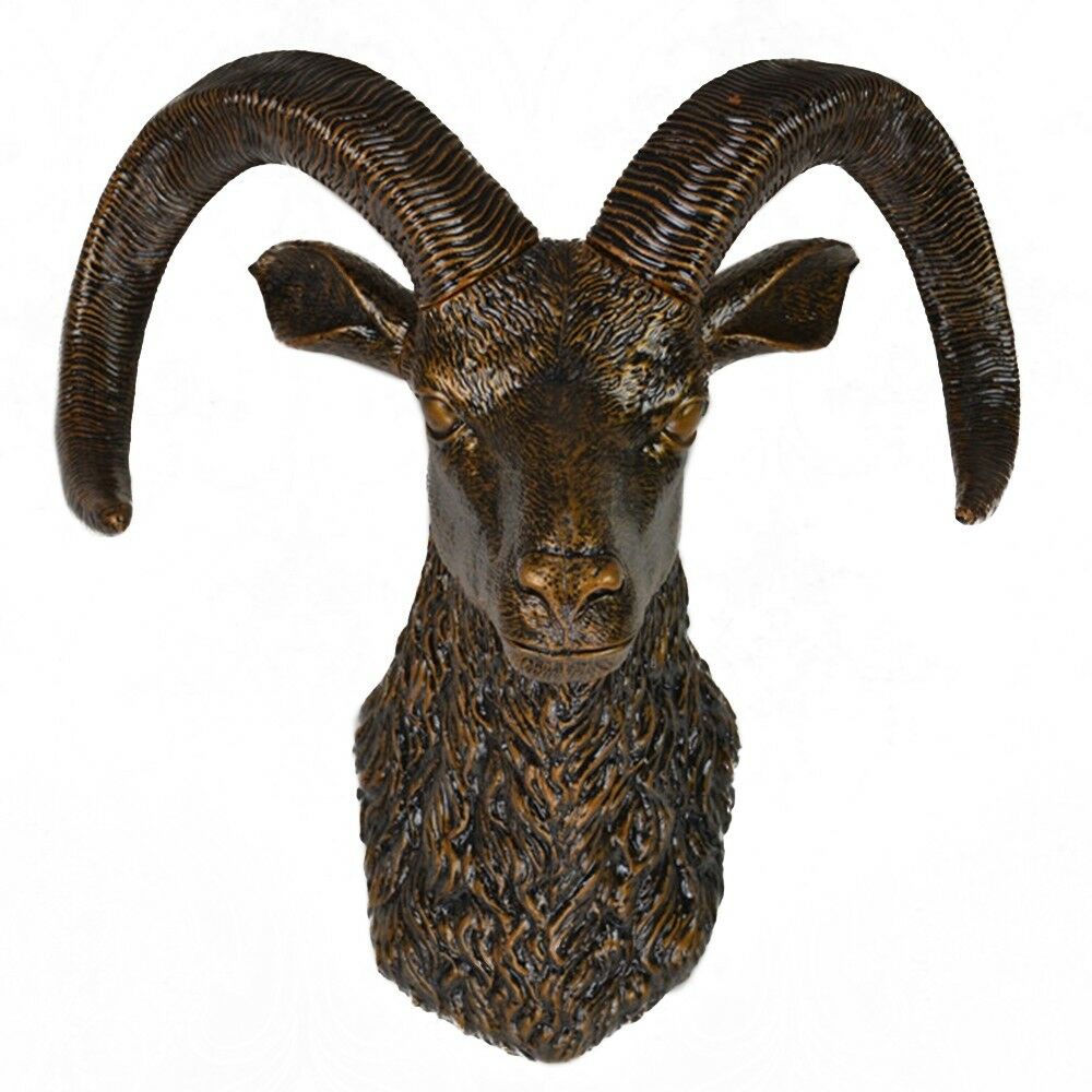 Sheep Head Wall Hanging Decoration Plastic bronze