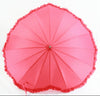 Fiber lace heart-shaped creative umbrella sunshade umbrella straight shank Art