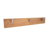 Puerta Pared Soporte Roble Madera Maciza Cinc Níquel 3 Fijo Ganchos