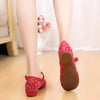 Old Beijing Shoes Slipsole Small Flower National Style Embroidered Shoes red