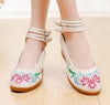 Chinese Ethnic Embroidery Inner high Heel Elevator Dress Shoes Two lace-up