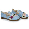 Old Beijing Cloth Embroidered Shoes Cowhells Soft Sole   blue