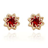 18K Gold Galvanized Austrian Zircon Earrings  red