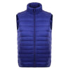 Man Thin Light Waistcoat Vest Down Coat Plus Size   blue