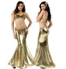 Sexy Golden Mermaid Costume for Women Adult Halloween Fancy Party Cosplay Dress