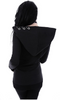 Black Witch Craft Punk Gothic Loop Fleece Hoodie Sweatshirt Top Plus Size