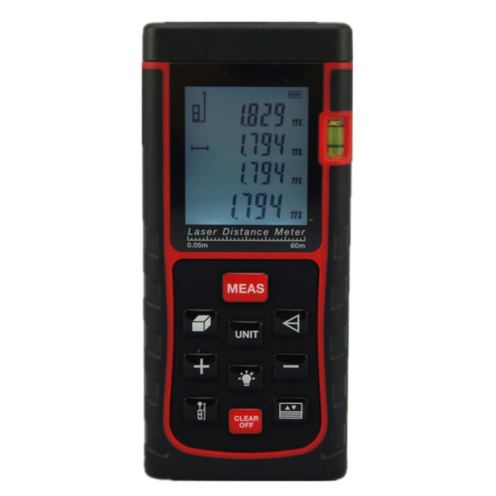 60m 196ft 2362in Digital Laser Distance Meter Range Finder Measure Diastimeter