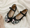 Chinese  Vintage Ethnic Embroidery Ballet Flat Marry Janes Dancing Shoes  Lotus