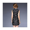 Elegant Temperament Chinese Plate Button Stand Collar Printing Slim Dress60186
