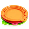 Silicone Pet Food Basin Foldable Portable Cat Dog Pet Bowl   rose red