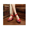 Bunt Phönix Bestickt Schuhe Schuhe mit Hohem Absatz Damen Stoff Schuhe Rot