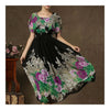 Cloak Type Ink and Wash Chiffon Long Dress   black   S
