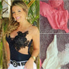 Explosion Models Lace Straps Wrapped Chest Irregular Stitching Gauze Shirt