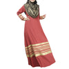 Musulmane Vêtements Manches Longues Doré Robe Rayure