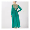 Court Golden Silk Tipeet Muslim Dress   green   S