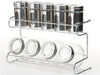 9 Bote Metal & Cristal Especias Frascos 2 Niveles Alambre Estante Expositor Rojo