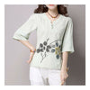 Han Chinese Clothing Improved Cotton&Flax Top Wear   light green