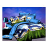 3d Fleur dessus de Lit / Couverture Bâche 4pc Set Coton Poncé 038