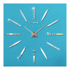 Miroir Horloge Murale Super Grande Taille 3d Acrylique Creative Diy Argent
