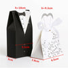 100Pcs Wedding Favor Candy Box Chocolate Box Bride Groom Dress Tuxedo Party Ribb
