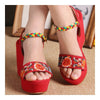 Embroidered Shoes Platform Slipsole Sandals Ballet  High Heel Summer