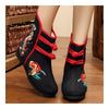 Vintage Beijing Cloth Shoes Embroidered Boots 12-01   black  35