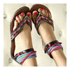 Plano Bordado Sandalias Cuentas Zapatos