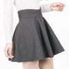 High Waisted Bust Skirt Middle Long Pleated A-line Skirt grey S