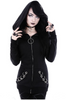 Black Witch Craft Punk Gothic Loop Fleece Hoodie Sweatshirt Top Plus Size