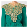 Court Golden Silk Tipeet Muslim Dress   green   S
