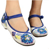 Small White Shoes Old Beijing Cloth Embroidered Shoes   blue