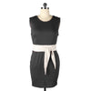 Color Sólido Mujer Redondo Cuello Entallado Elástico Vestido Negro