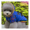 Pet Dog Cotton Coat Checks Pattern   blue