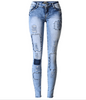 Sexy Denim Azul Cloth Parche Socorro Pitillo Vaqueros Elásticos