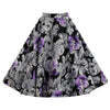 Hepburn Style Vintage Bubble Skirt A-line Pleated Skirt   purple