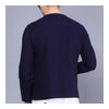 Platte Knopf Top Flax Jacke Mantel Vintage Marineblau