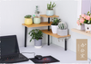 Niveau 3 Gain de Place Bambou Coin Étagère Bureau avec 4 Crochets