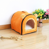 Dog Cat Pet House Kennel Warm Bed  with Fleece Mattress Portable Easy Wash