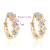 18K Gold Galvanized White Zircon Earrings