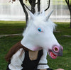 Unicorn Head Mask Rubber Latex Animal Costume Full head Mask Halloween Costume F