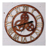 Vintage Industriel Loft Bois Embrayage Horloge Mural Bronze