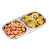 Acero Inoxidable Aderezo Plato Mostaza Plato con 2 Funda Cuadrado