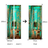 Porte Autocollant Neuf 3d Diy PVC Imperméable Décoration Murale Vert Plank Qd013