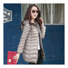 Light Thin Down Coat Woman Middle Long Hoodied Bust 116cm