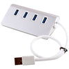 Silver Magnalium Alloy 4 Port Micro USB 3.0 Concentrator