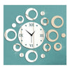 Horloge Murale Collage Décoration Cercle Argent