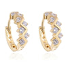 18K Gold Galvanized White Zircon Earrings