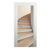 Neuf 3d Diy PVC Imperméable Porte Autocollant Mural Spirale Escaliers Qd026